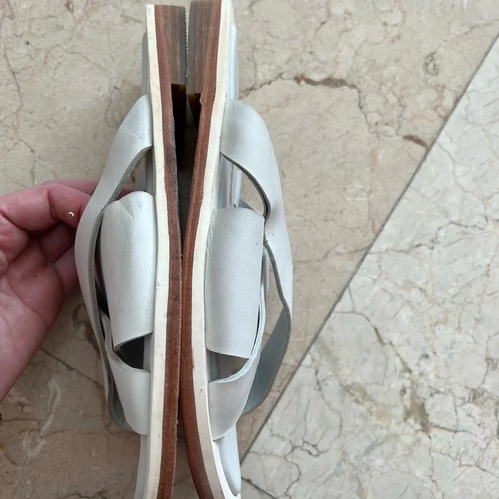 Free People White Del Mar Slide Sandal Sze 40
